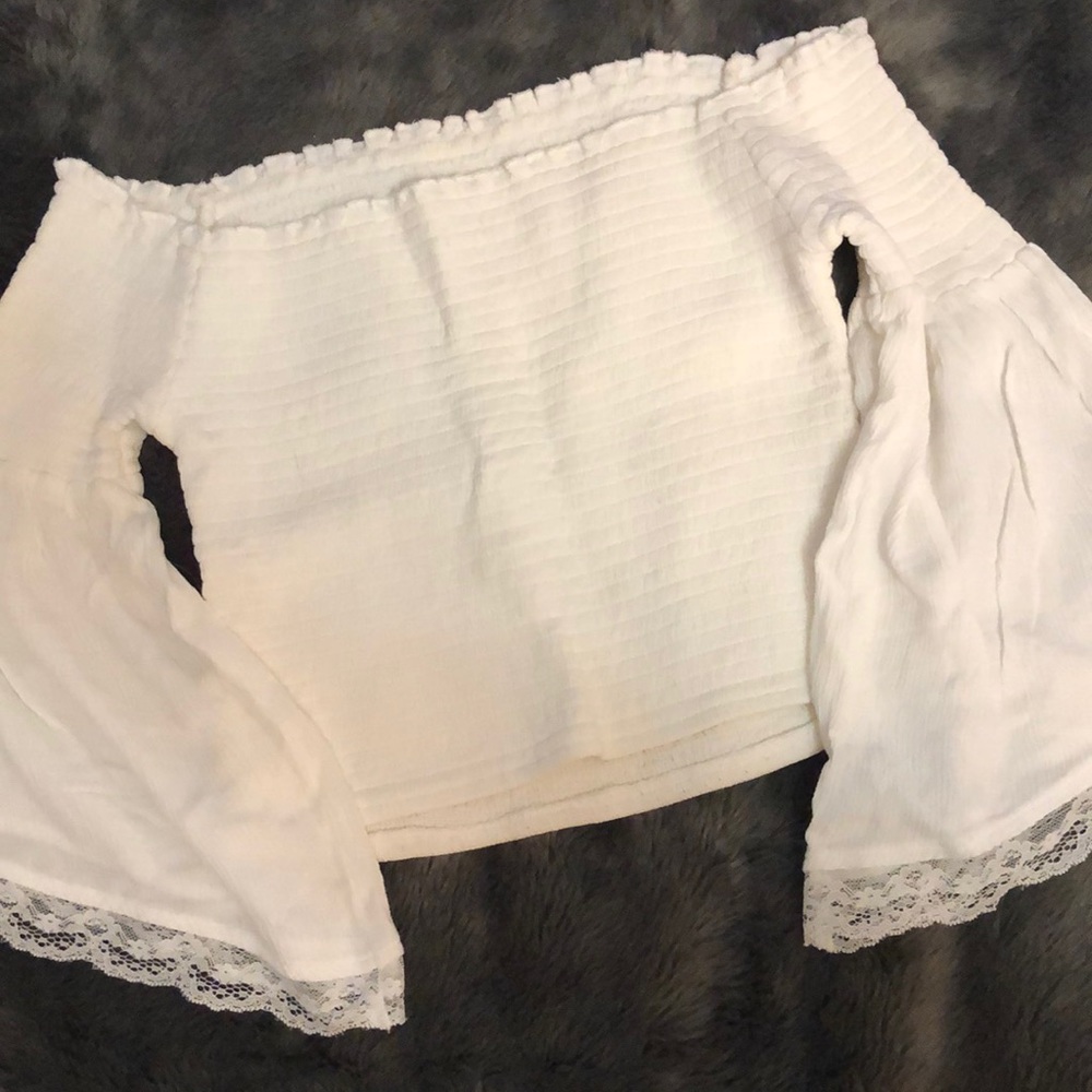 Hollister White Off-The-Shoulder Top